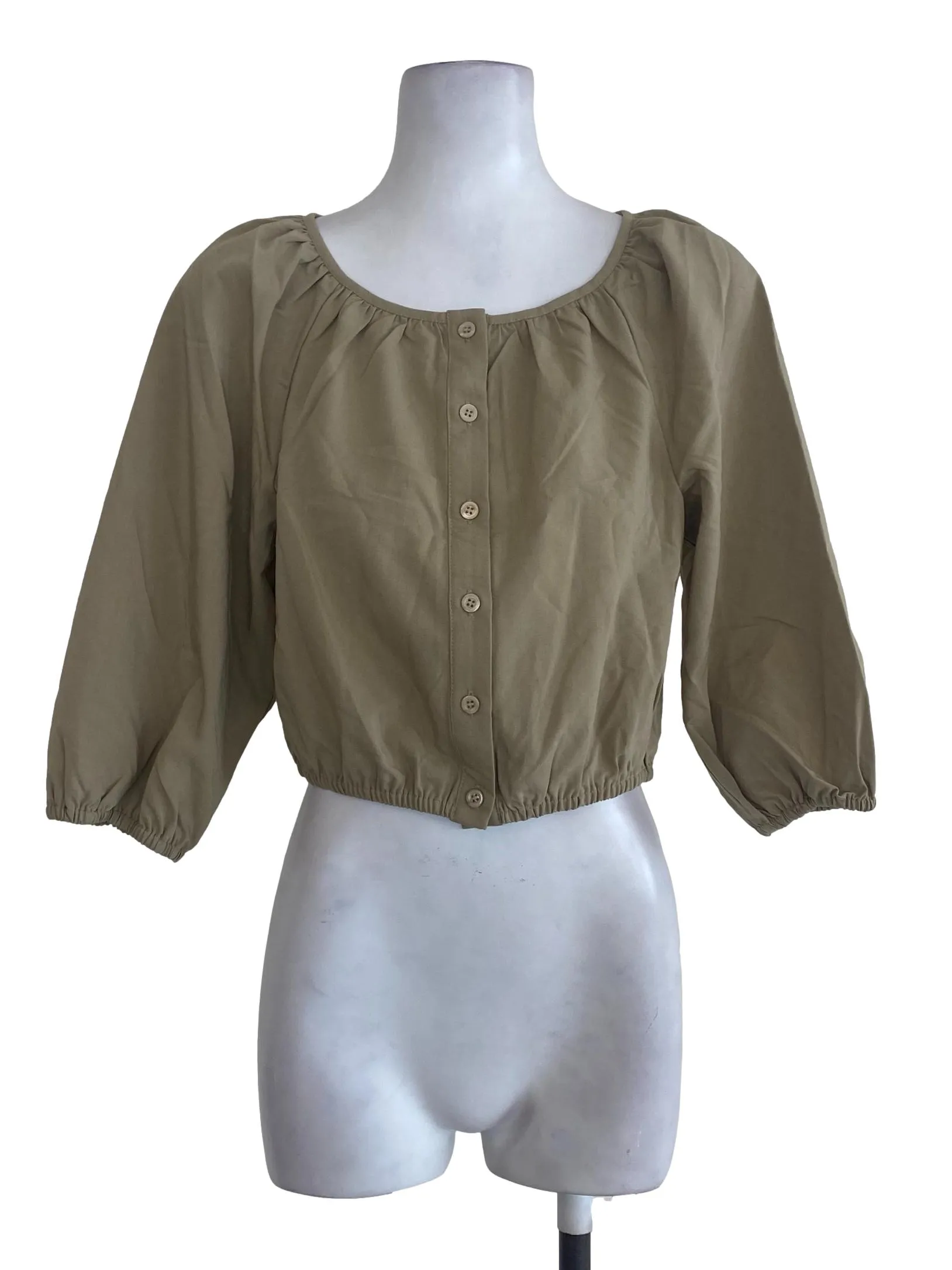 Green Button Down Blouse