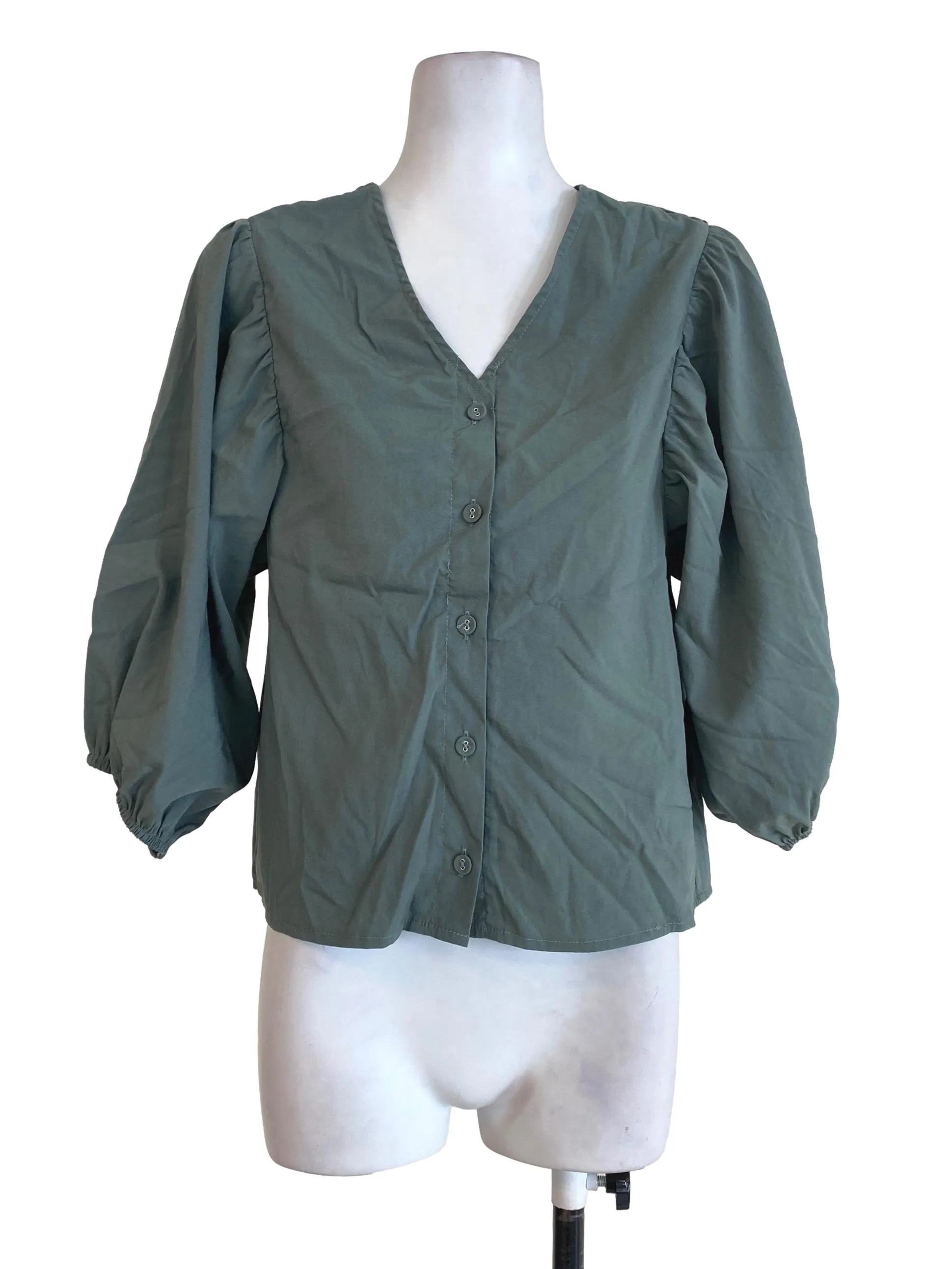 Green Button Down Blouse