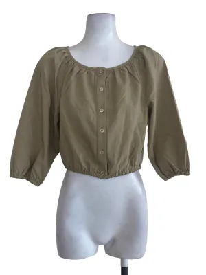 Green Button Down Blouse