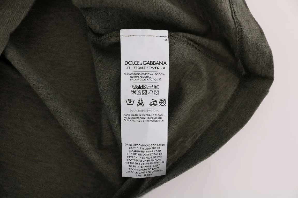 Green Cotton Crewneck Tank Top