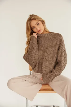 Greta Chunky Knit Sweater in Mocha