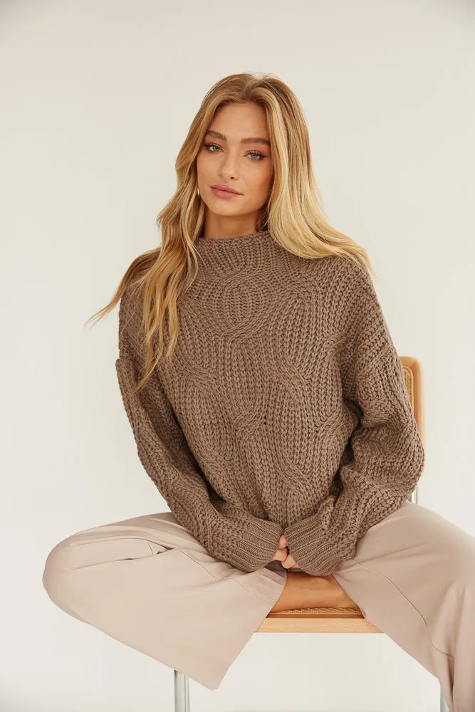Greta Chunky Knit Sweater in Mocha