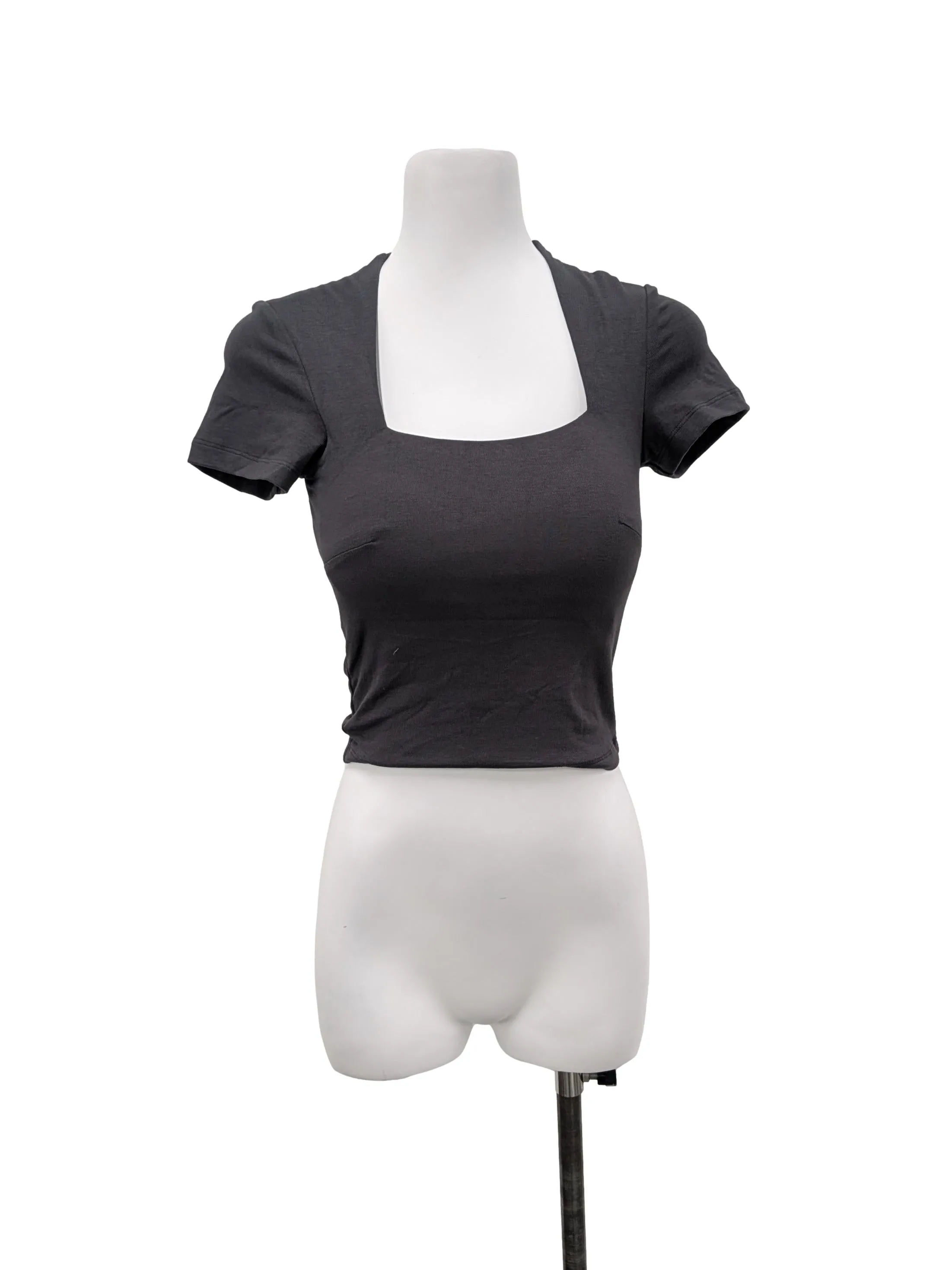 Grey Square Neck Top