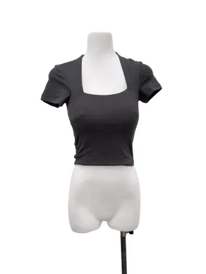 Grey Square Neck Top