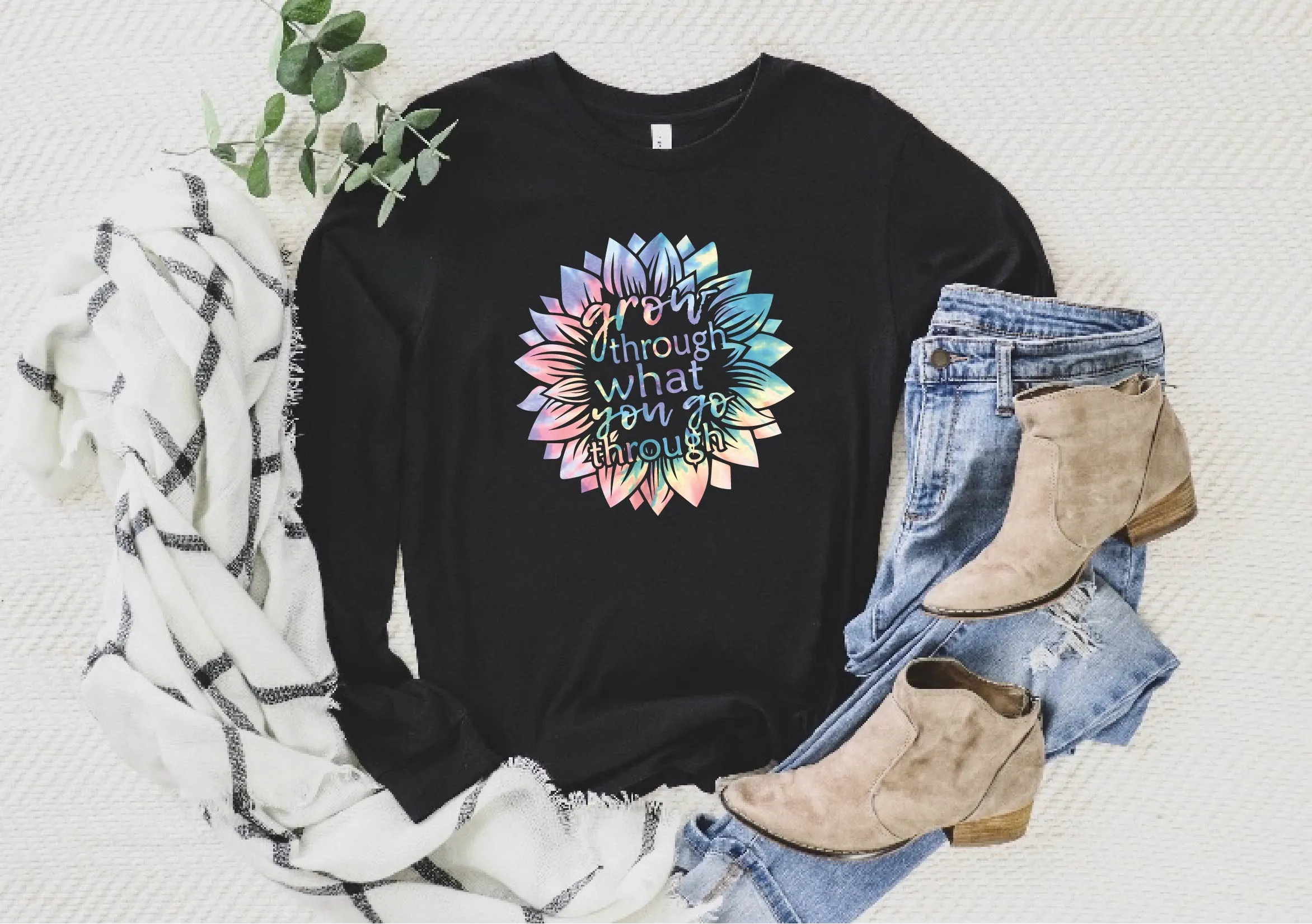 Grow Though What You Go Through Pastel | Long Sleeve  Unisex Shirt