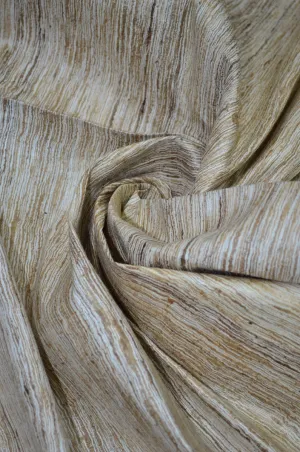 Handwoven Natural Yarn Dyed Pure Spun Jute Tussar Silk  Fabric
