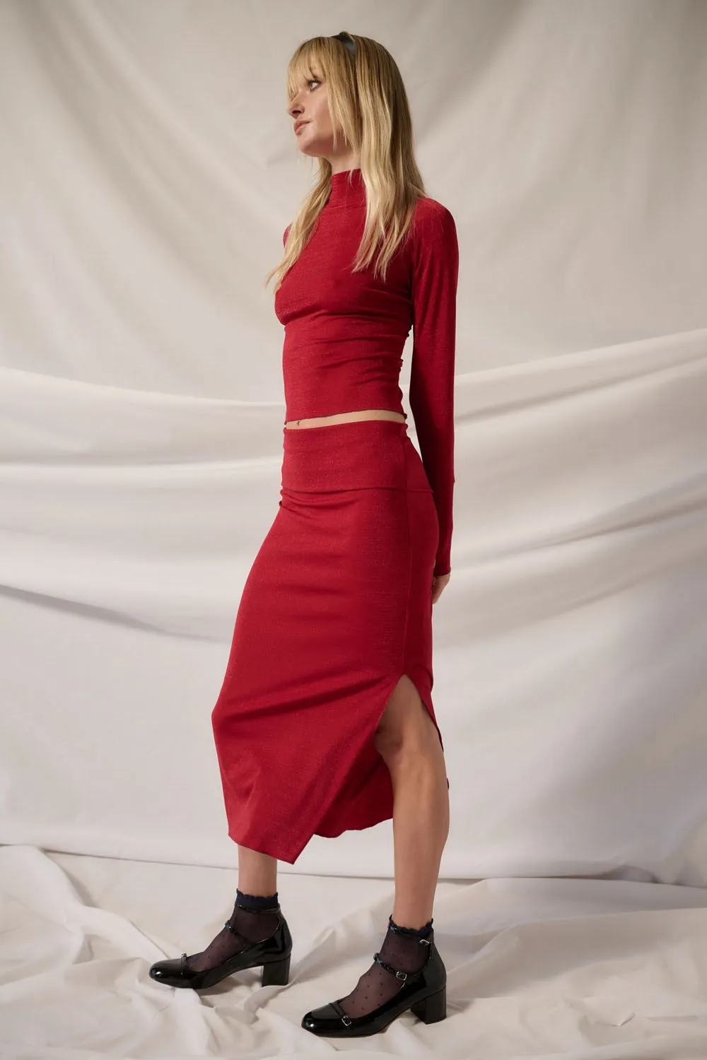 Harley Shimmer Midi Skirt