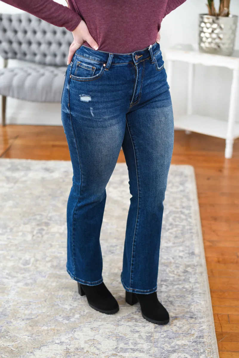 Harper High Rise Ankle Bootcut Risen Jeans