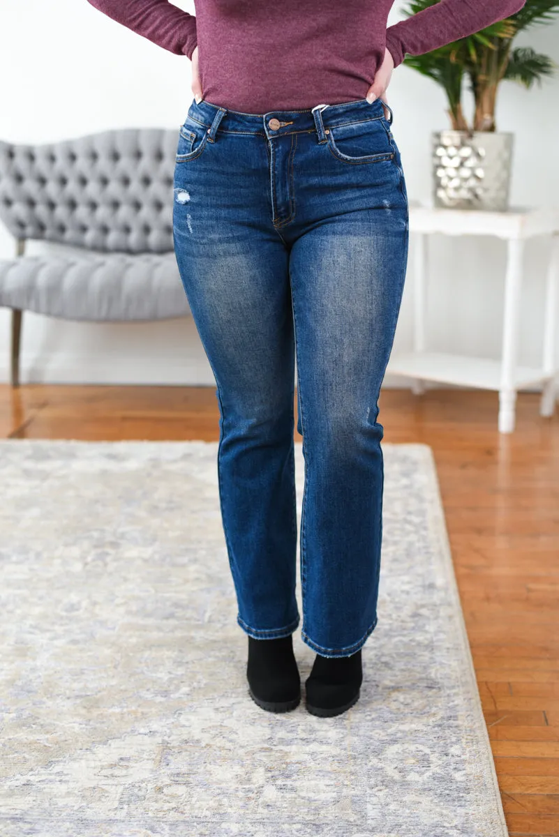Harper High Rise Ankle Bootcut Risen Jeans