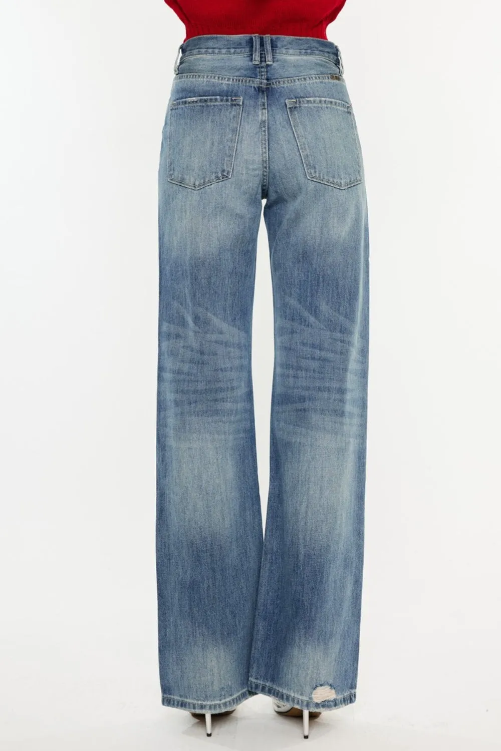 Hazel Blues® |  Kancan Distressed High Waist Bootcut Jeans