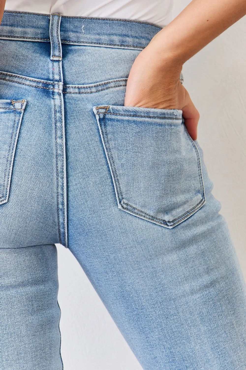 Hazel Blues® |  Kancan Mid Rise Y2K Slit Bootcut Jeans