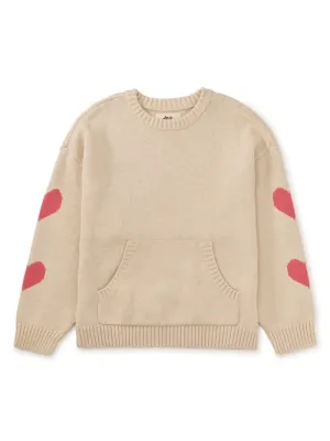 Heart Sleeve Pocket Sweater