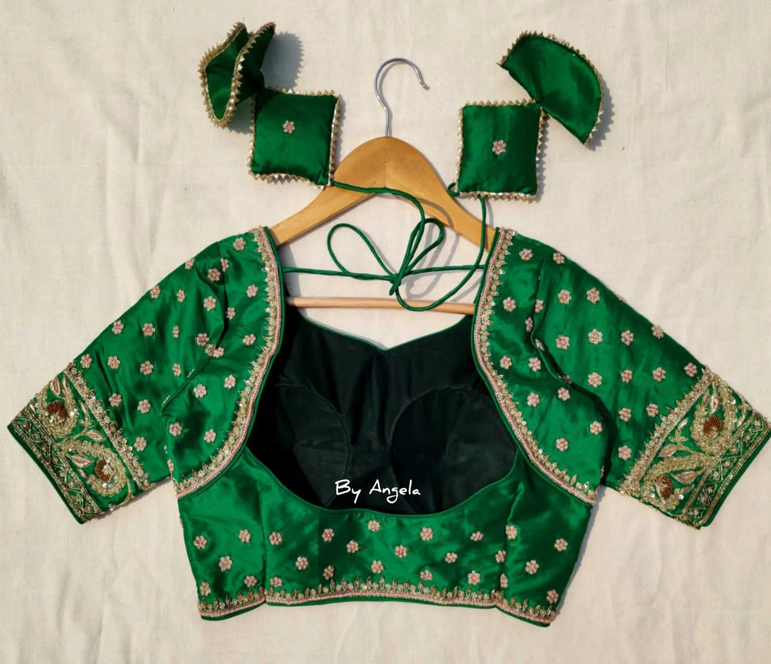 Heavy Buta Kalka Border Bridal Blouse - Emerald Green