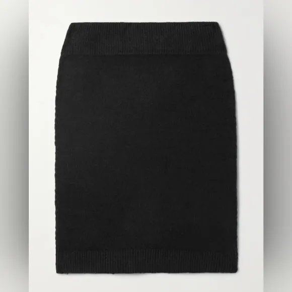 Helmut Lang Brushed Cotton-Blend Skirt Black Size Small 4  NWT