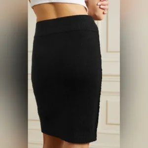 Helmut Lang Brushed Cotton-Blend Skirt Black Size Small 4  NWT