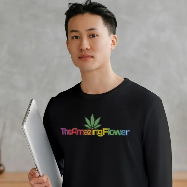 Hemp Leaf Multi-color Logo Long Sleeve T-Shirt