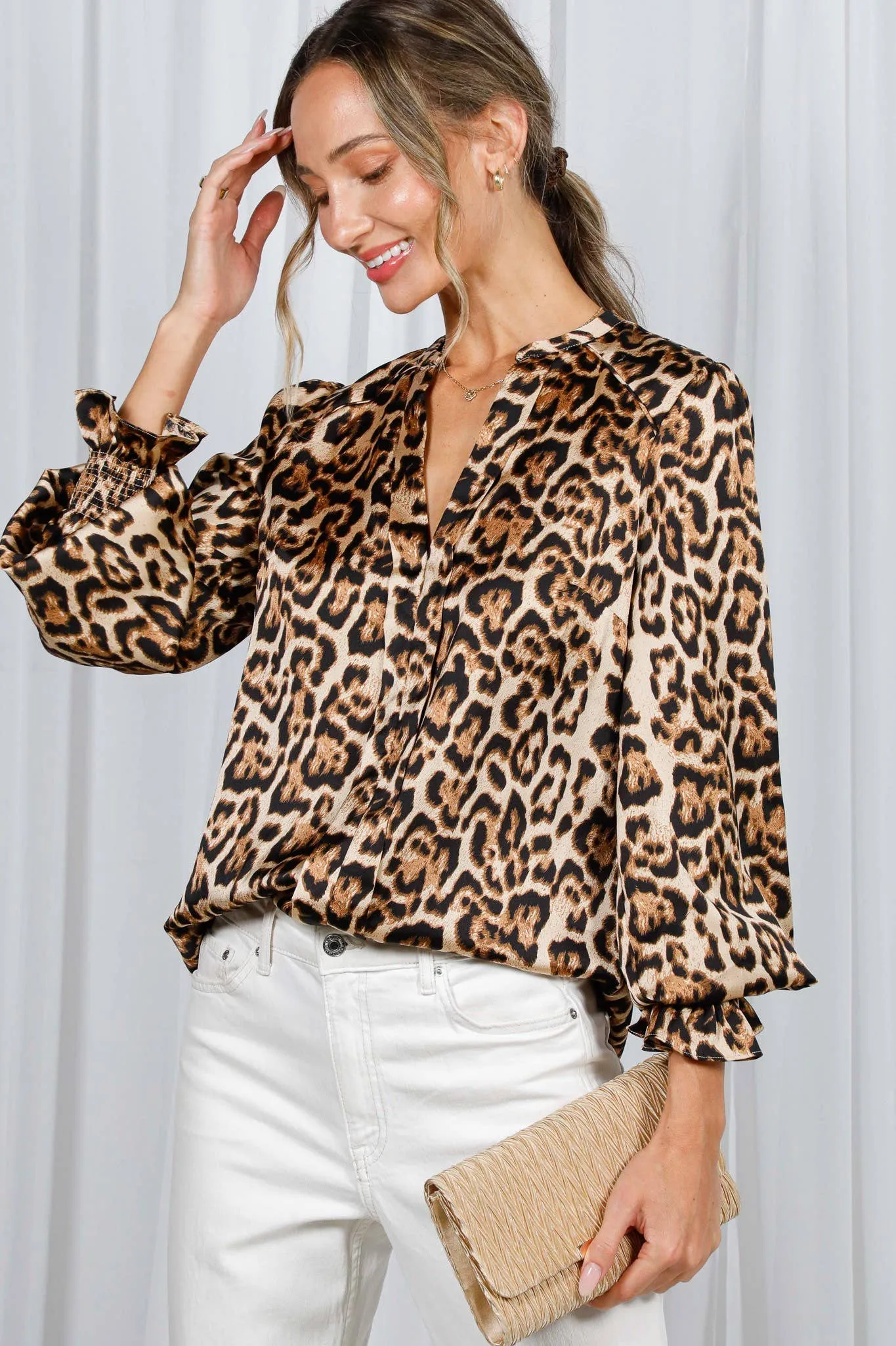 Henley Leopard Print Shirt