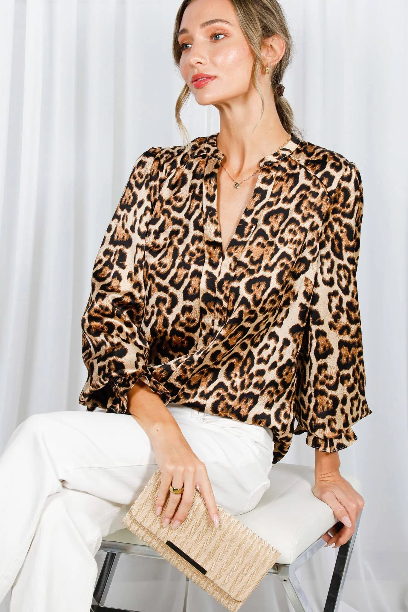 Henley Leopard Print Shirt