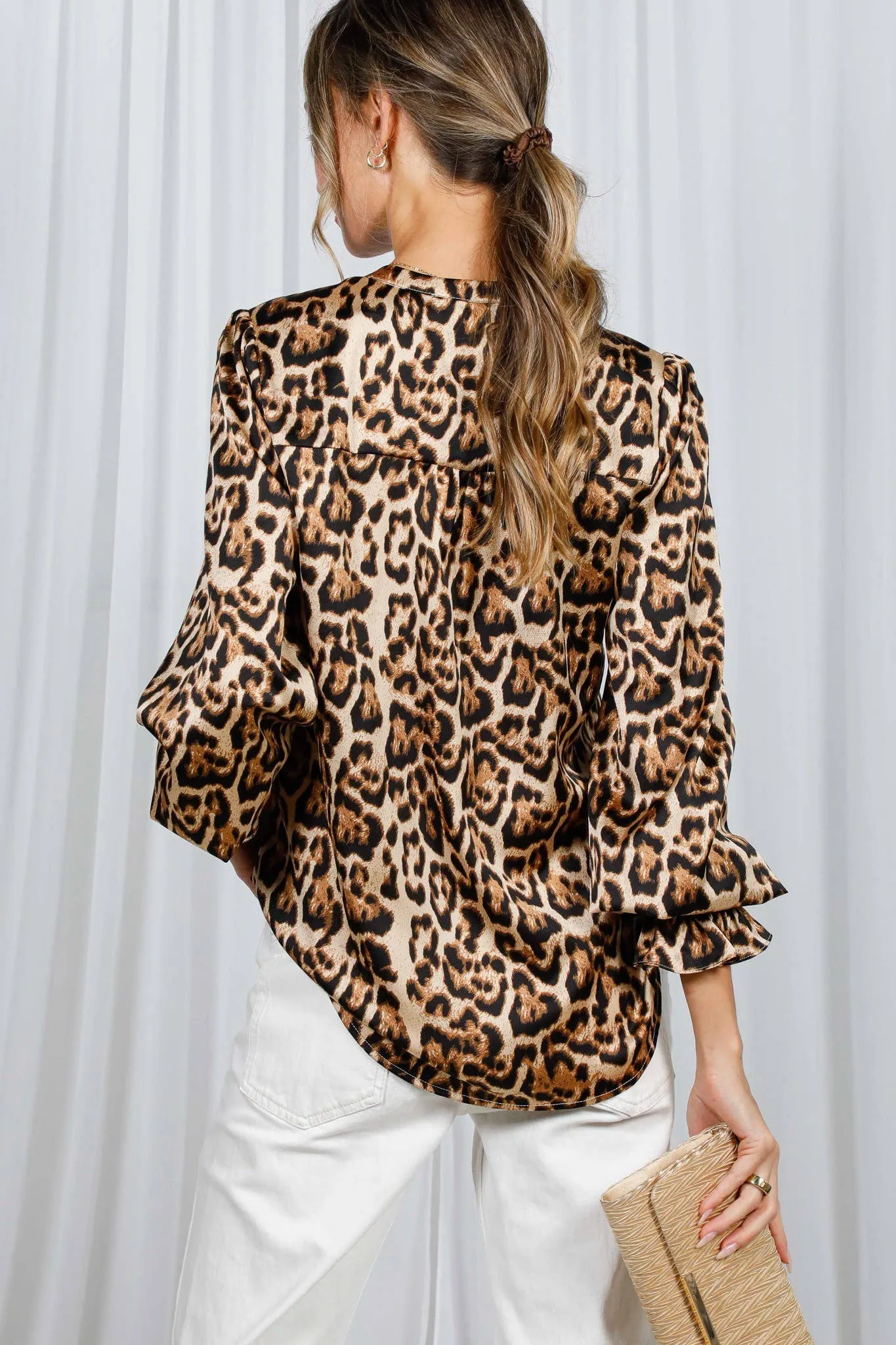 Henley Leopard Print Shirt