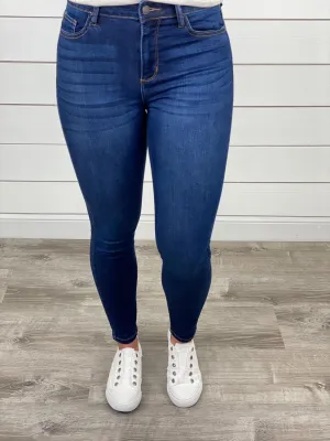 High Rise Non Distressed Dark Wash Skinny Jeans