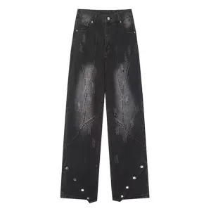 High Street Bootcut Buttoned Jeans