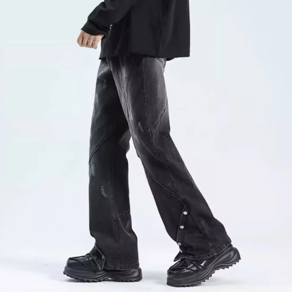 High Street Bootcut Buttoned Jeans