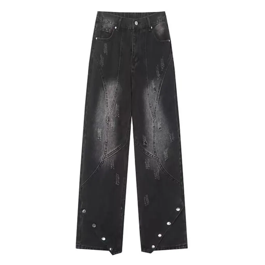 High Street Bootcut Buttoned Jeans