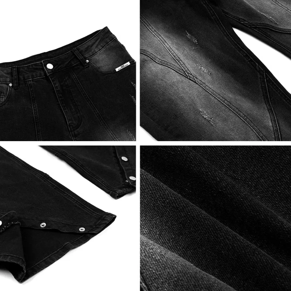 High Street Bootcut Buttoned Jeans