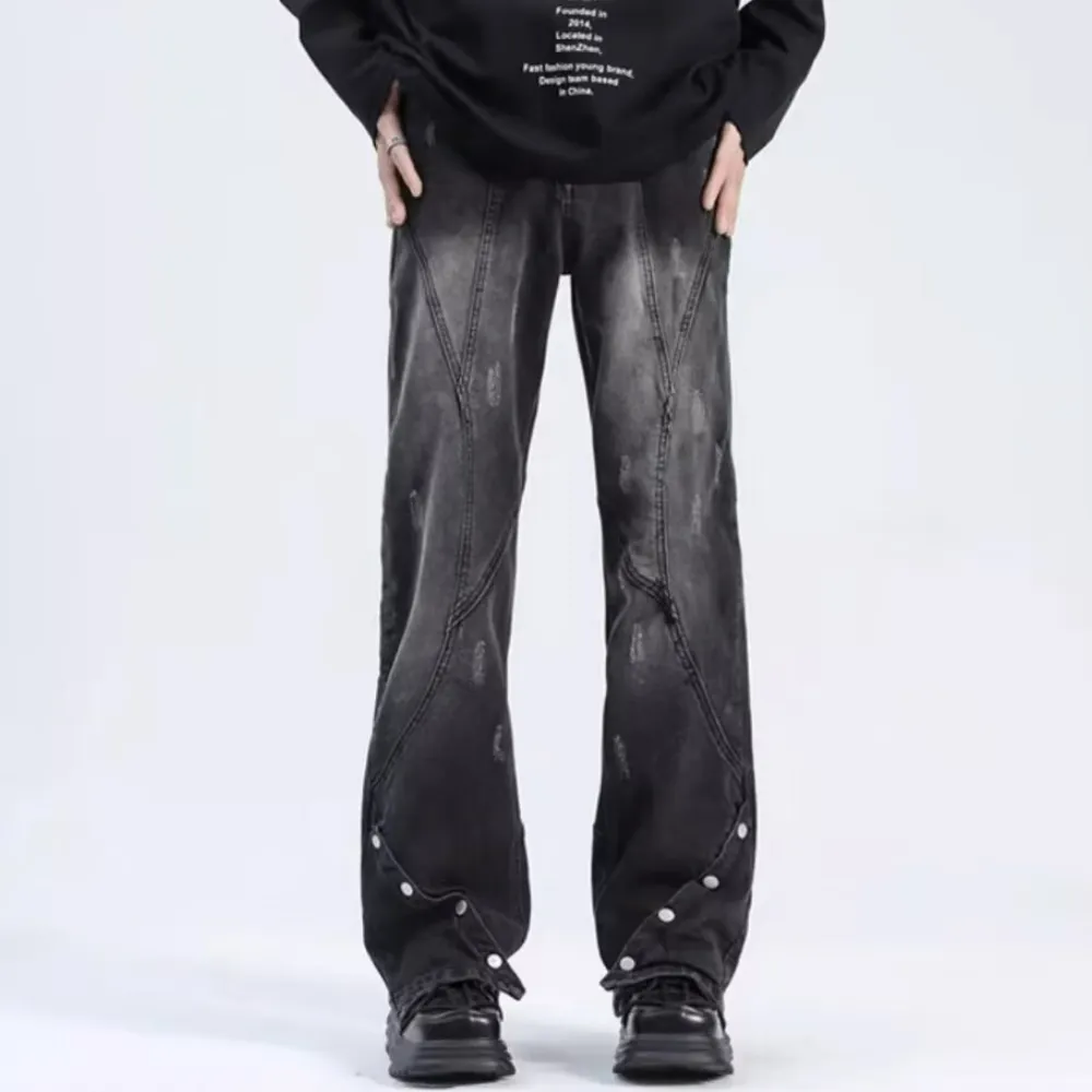 High Street Bootcut Buttoned Jeans