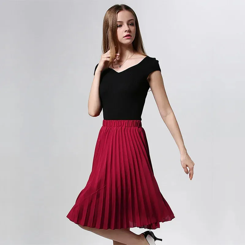 High Waist Chiffon Pleated Tutu Skirts