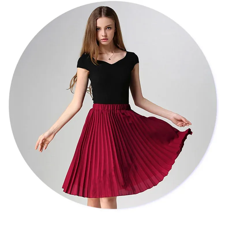 High Waist Chiffon Pleated Tutu Skirts
