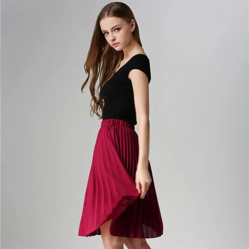 High Waist Chiffon Pleated Tutu Skirts