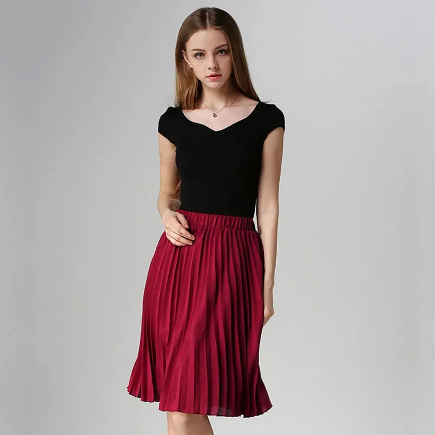 High Waist Chiffon Pleated Tutu Skirts