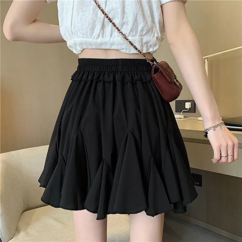 High Waist Fashion Solid  All-match Mini Summer Newest Simple Female Leisure Skirts