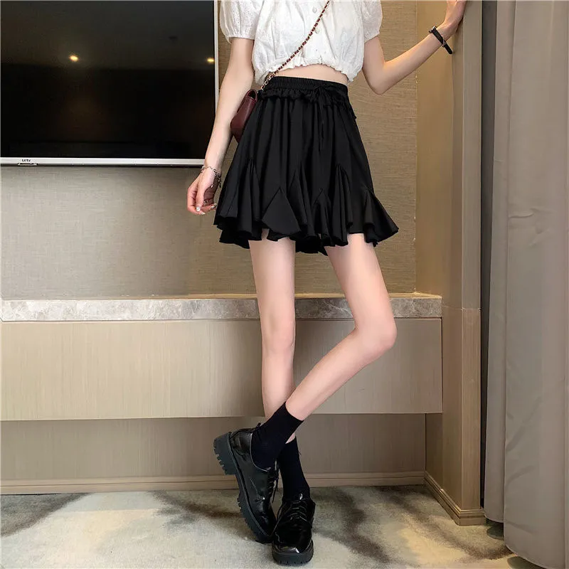 High Waist Fashion Solid  All-match Mini Summer Newest Simple Female Leisure Skirts
