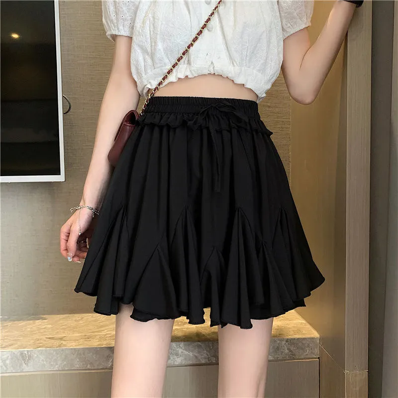 High Waist Fashion Solid  All-match Mini Summer Newest Simple Female Leisure Skirts