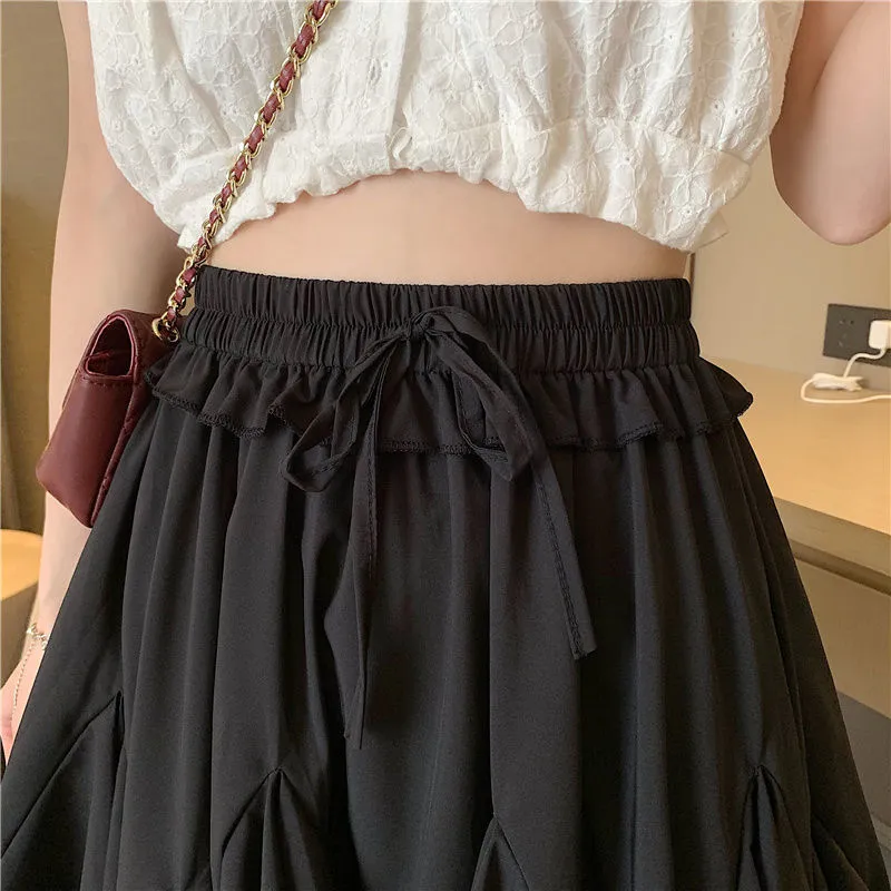 High Waist Fashion Solid  All-match Mini Summer Newest Simple Female Leisure Skirts
