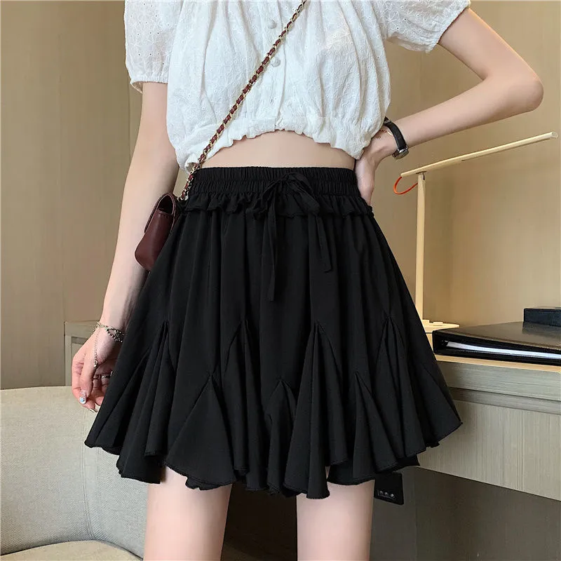 High Waist Fashion Solid  All-match Mini Summer Newest Simple Female Leisure Skirts