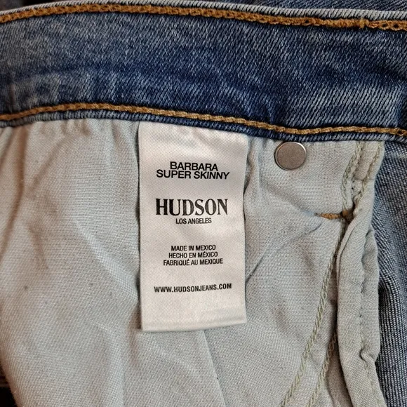 Hudson Jeans Barbara High-Waist Super-Skinny Blue Jeans Women's Size 31
