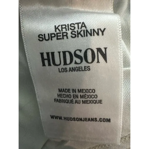 Hudson Krista super skinny raw hem Jeans size 29