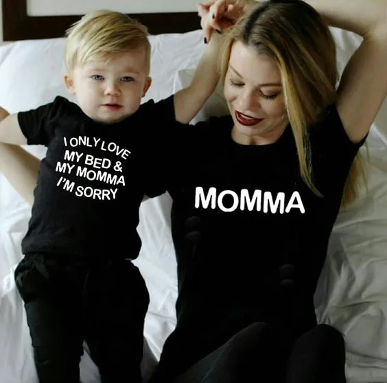 I Only Love My Bed & My Momma I'm Sorry Mommy and Me Shirt