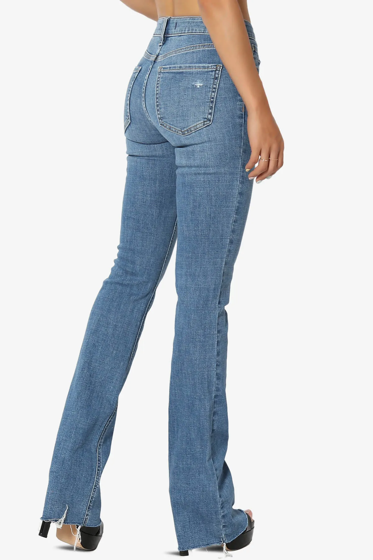 Imogen Mid Rise Bootcut Jeans in Goner Med