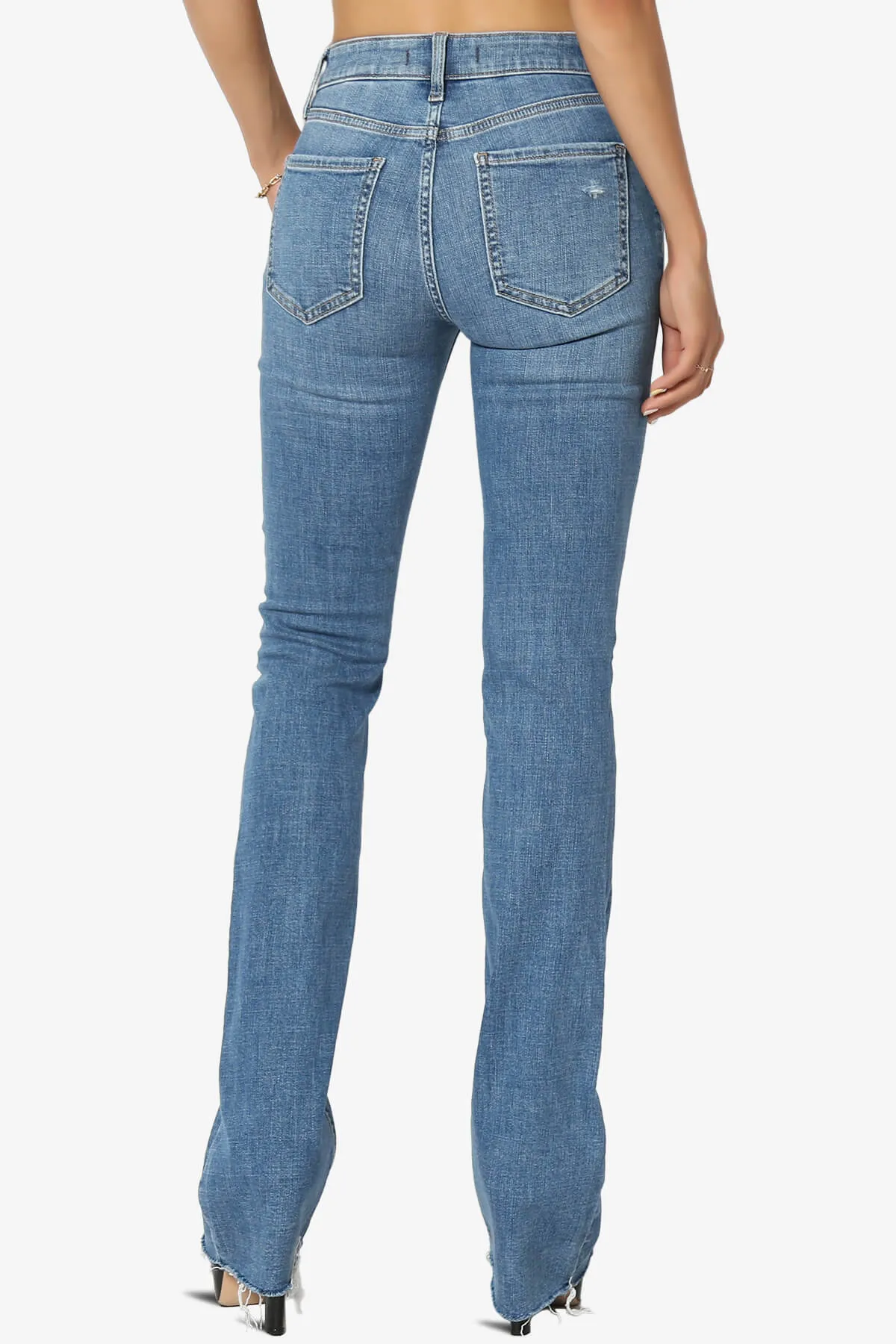 Imogen Mid Rise Bootcut Jeans in Goner Med