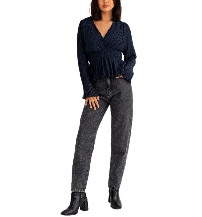 India Textured Peplum Blouse