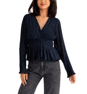India Textured Peplum Blouse