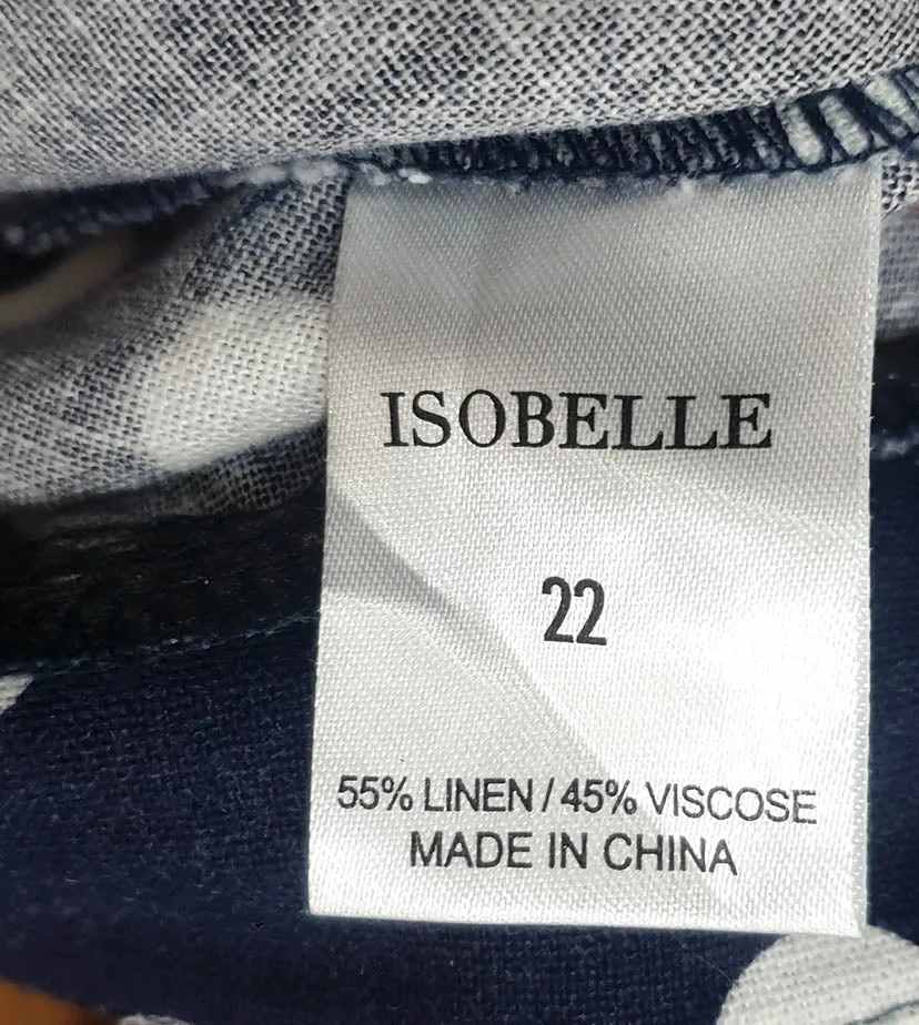 Isabelle navy linen mix skirt size 22