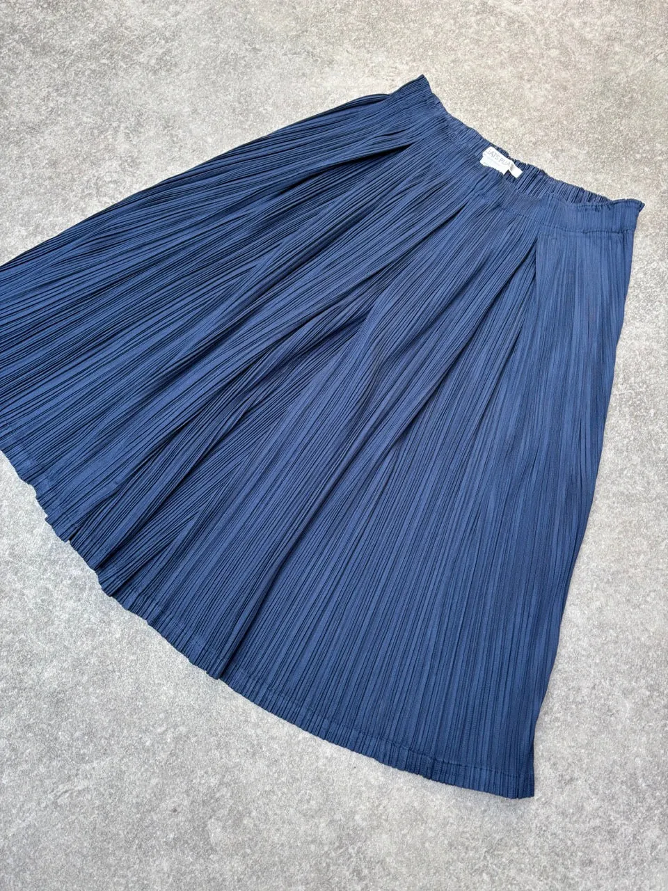 Issey Miyake Pleated Please Blue Pleated Midi Skirt