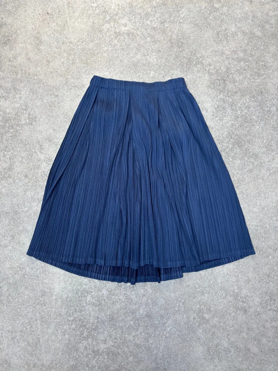 Issey Miyake Pleated Please Blue Pleated Midi Skirt