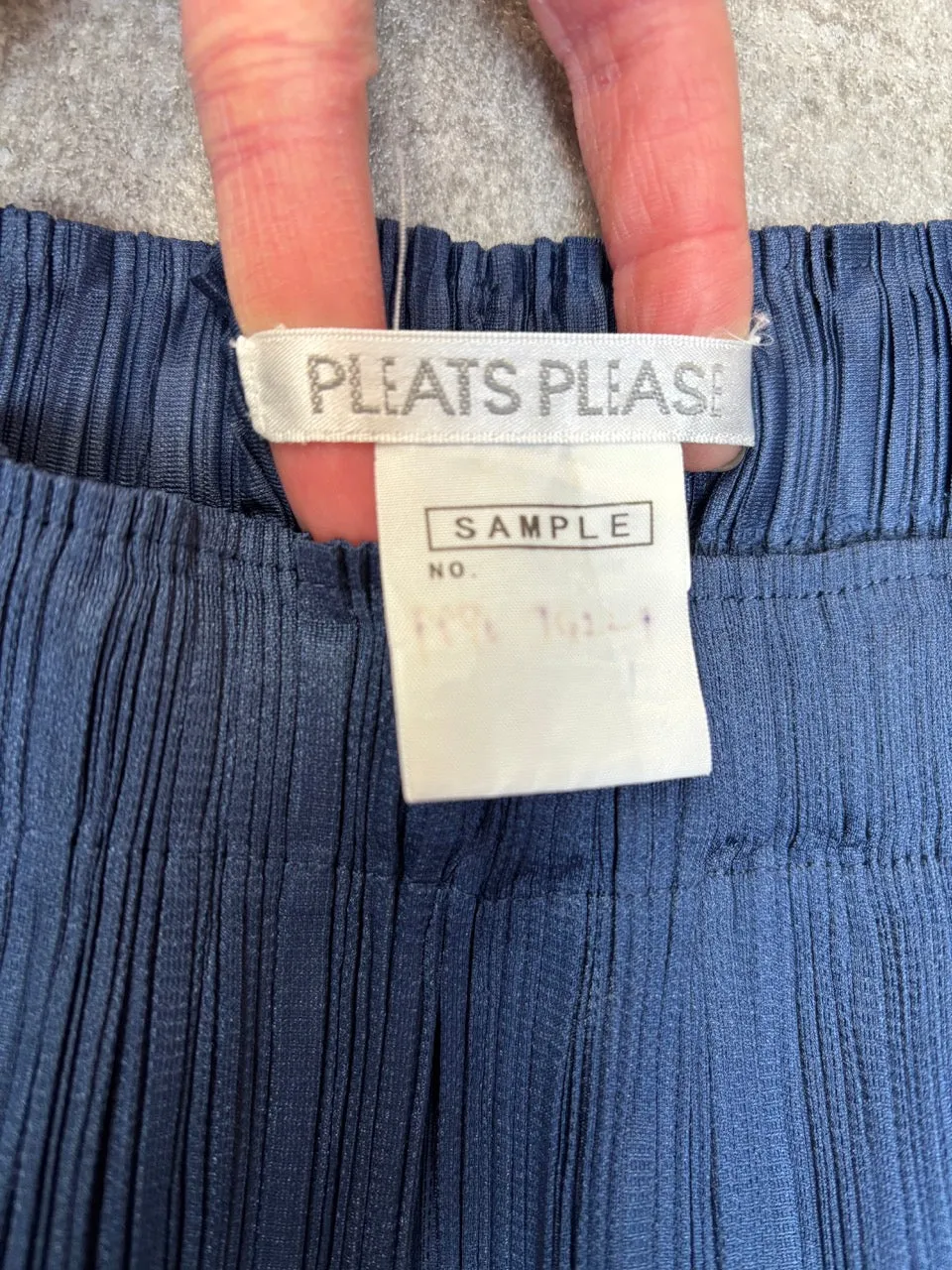 Issey Miyake Pleated Please Blue Pleated Midi Skirt