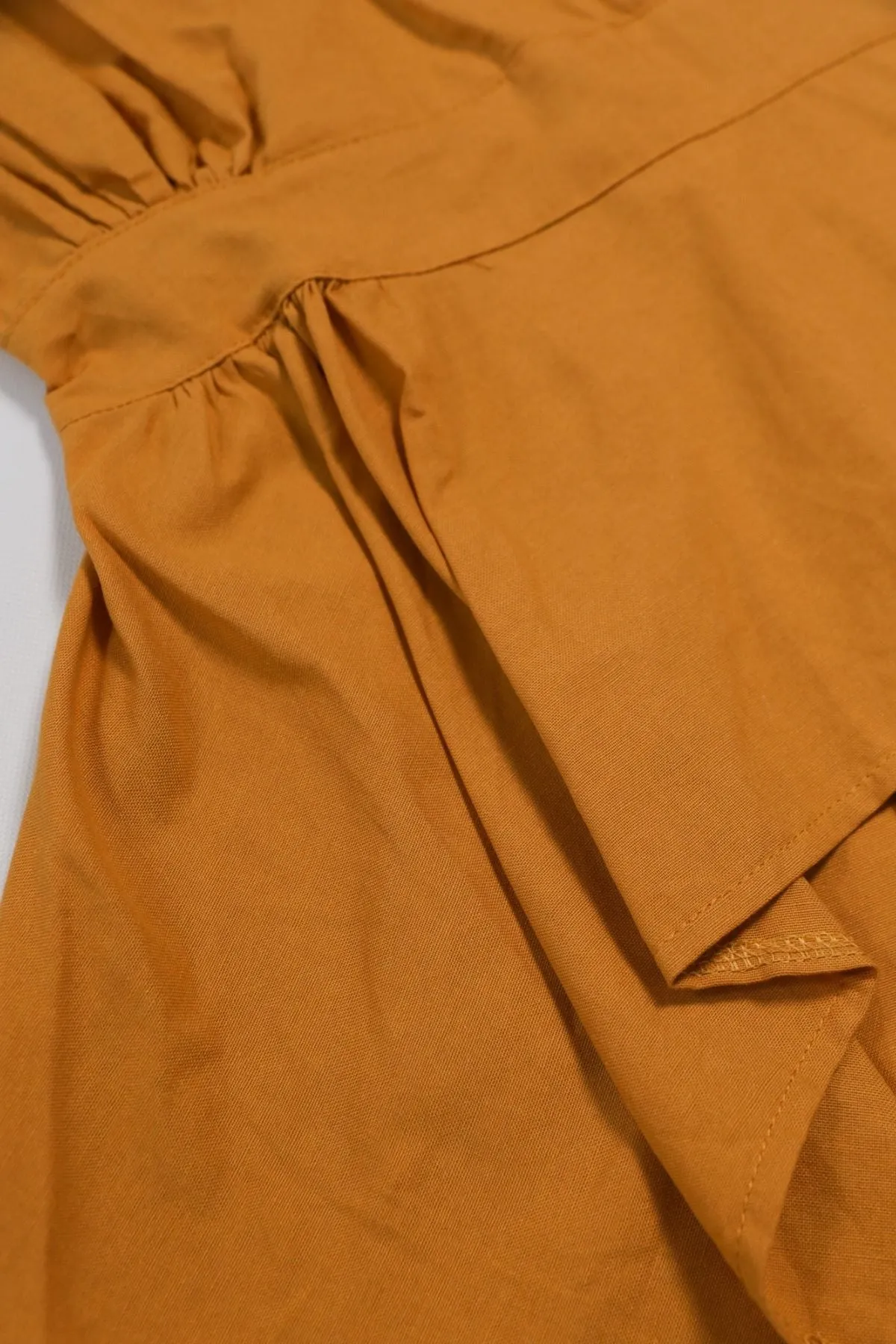 JACKIE V-neck Peplum Top (Mustard Yellow)